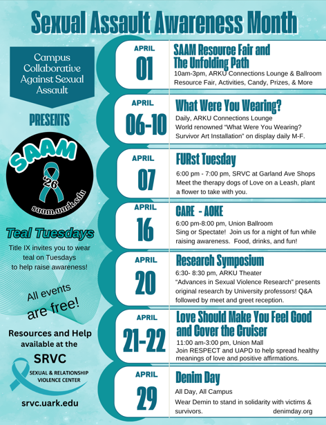 Sexual Assalt Awareness Month, Sexual Assalt Awareness Month,