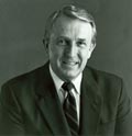 Black and white portrait of senator Dale Bumpers