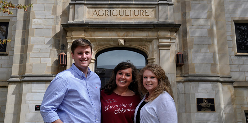 AECT Students standing outside of the Agriculture Building